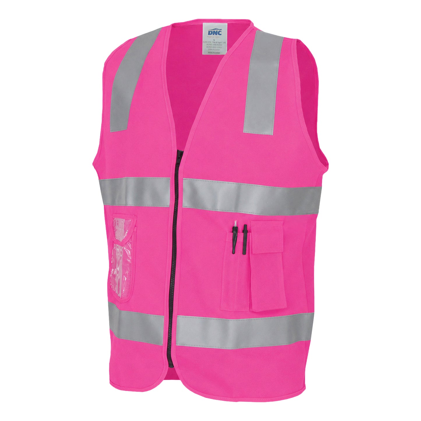 DNC Taped HiVis Side Panel Safety Vest - 3507