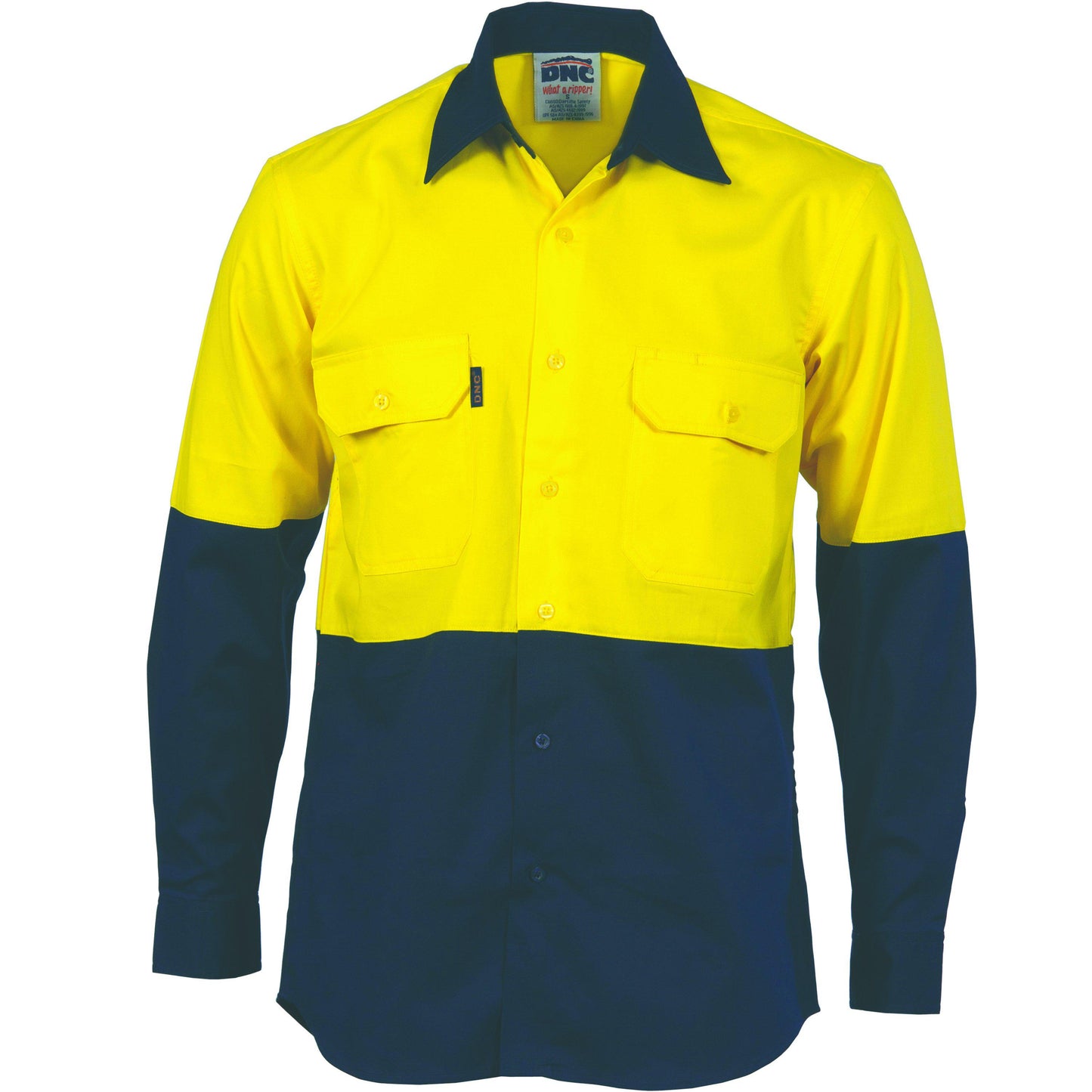 DNC HiVis 2-Tone Vented Drill Long Sleeve Shirt - 3981 - DNC Workwear Shop