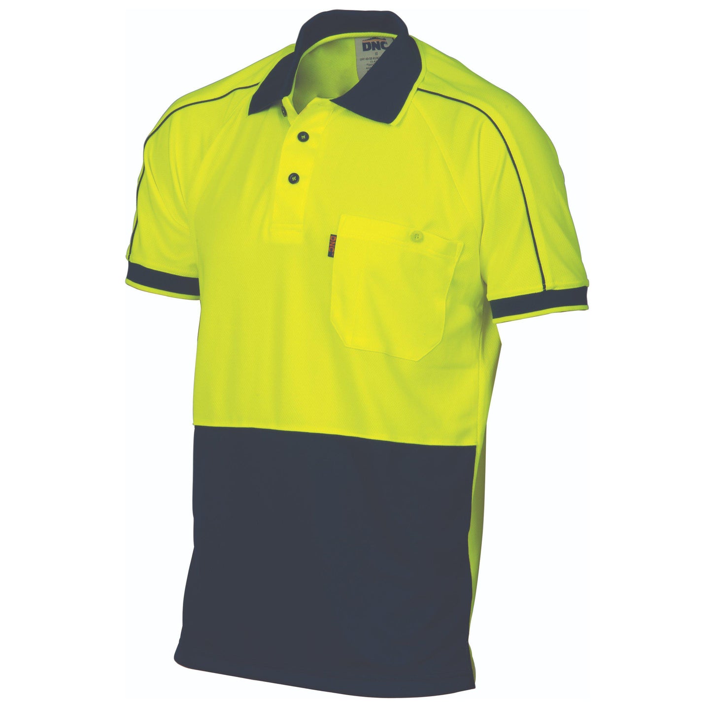 DNC HiVis Short Sleeve Piping Polo - 3753 - DNC Workwear Shop