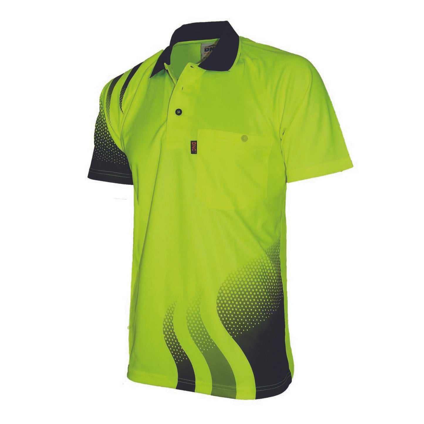DNC HiVis Sublimated Wave Polo - 3563 - DNC Workwear Shop