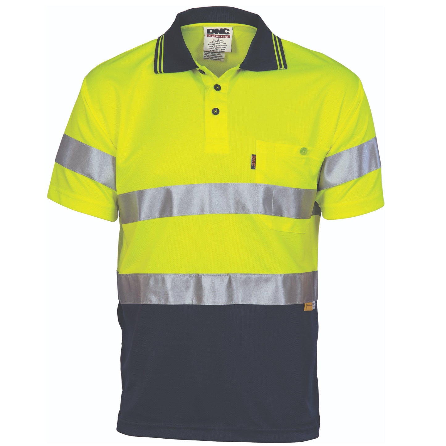 DNC Taped HiVis Micromesh Short Sleeve Polo - 3911 - DNC Workwear Shop
