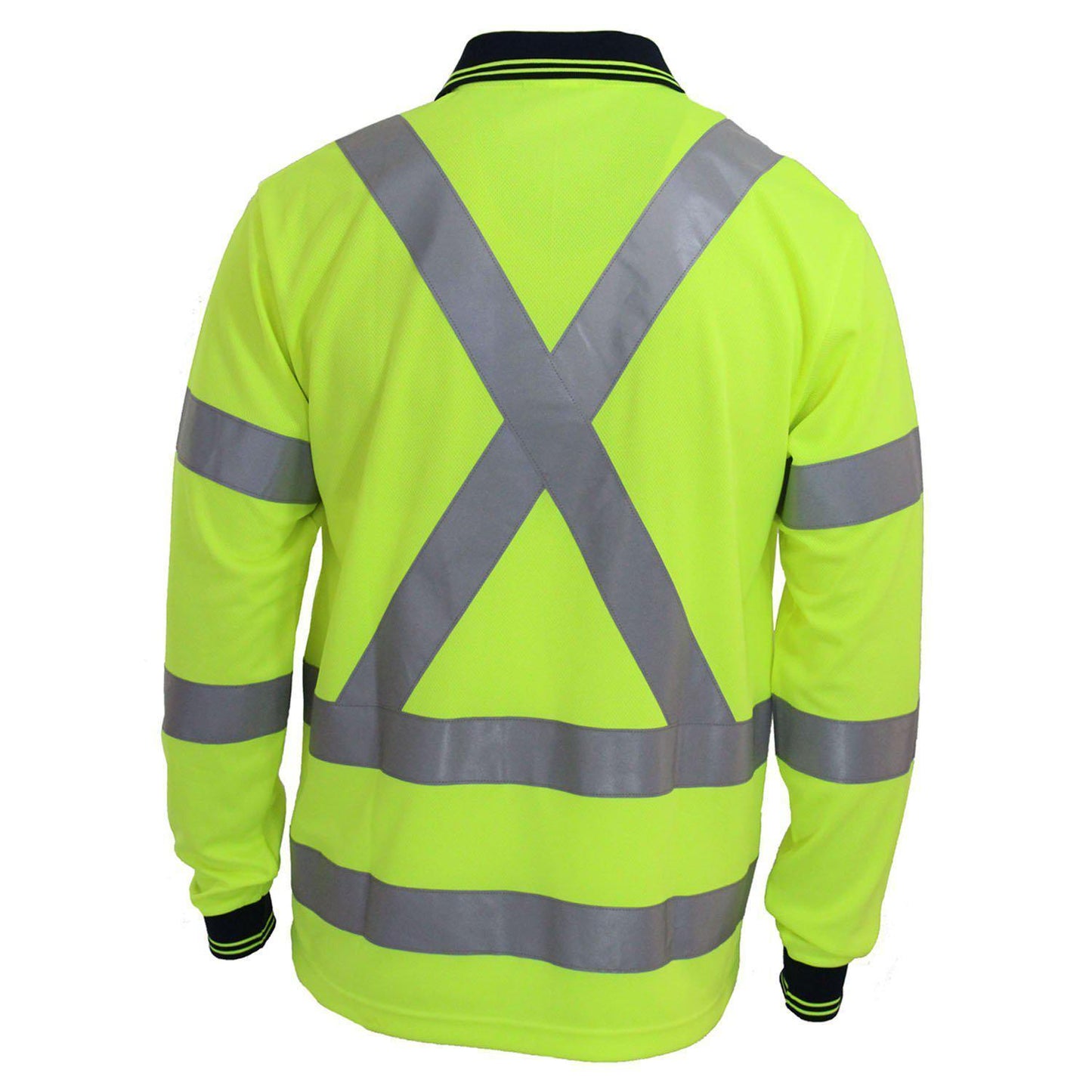 DNC Taped HiVis X-Back Long Sleeve Polo - 3710 - DNC Workwear Shop
