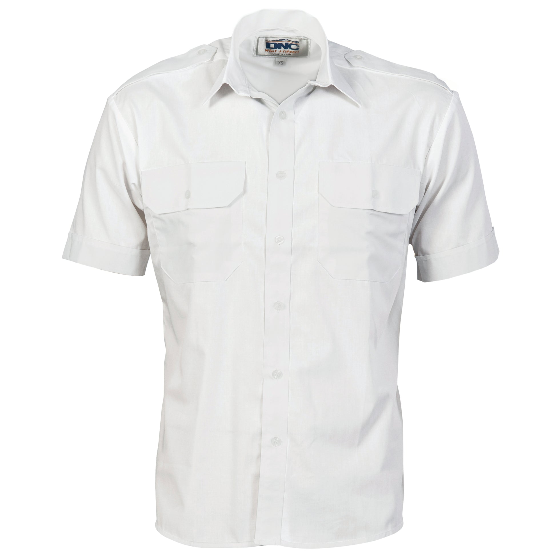 DNC Epaulette Polyester/Cotton Short Sleeve Work Shirt - 3213 - DNC Workwear Shop