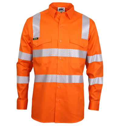 DNC HiVis Segment Taped VicRail Shirt - 3643 - DNC Workwear Shop