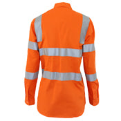 DNC Ladies HiVis L/W Cotton VIC Rail CSR Shirt - 3742 - DNC Workwear Shop