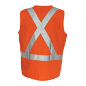 DNC Taped HiVis X-Back Cotton Safety Vest - 3810 - DNC Workwear Shop