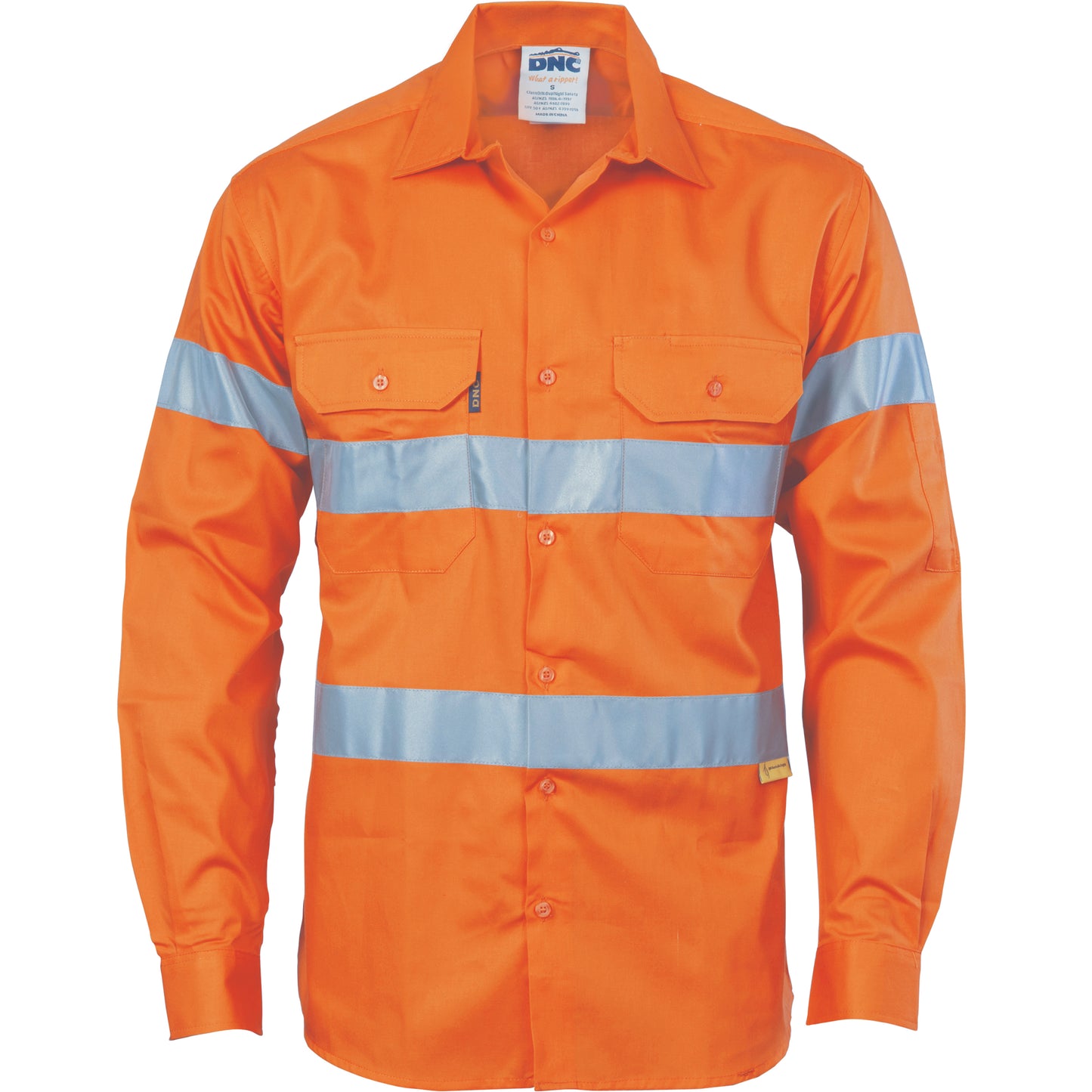 DNC Taped HiVis Long Sleeve Drill Shirt - 3835 - DNC Workwear Shop