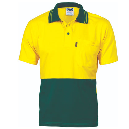 DNC HiVis Cotton Jersey Short Sleeve Polo - 3845 - DNC Workwear Shop