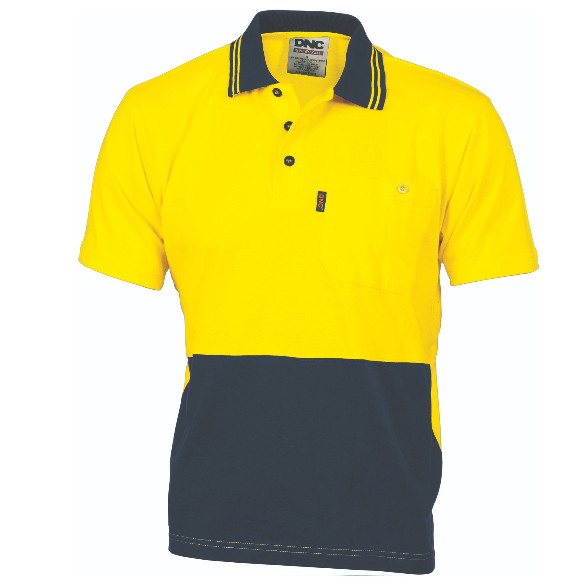 DNC HiVis Cotton Jersey Short Sleeve Polo - 3845 - DNC Workwear Shop