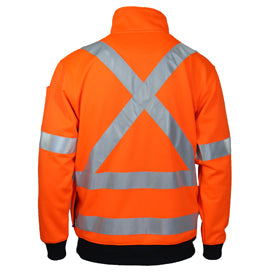 DNC Hi-Vis 1/2 Zip X Back Fleecy Jumper - 3933 - DNC Workwear Shop