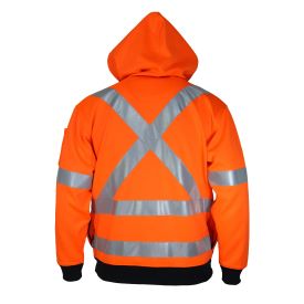 DNC HiVis FullZip XBack FleecyHoodie - 3935 - DNC Workwear Shop