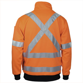 DNC HiVis X Back 1/2 Zip Cotton Jumper - 3952 - DNC Workwear Shop