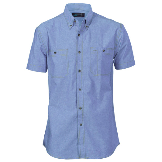 DNC Cotton Chambray Short Sleeve Shirt - 4101 - DNC Workwear Shop