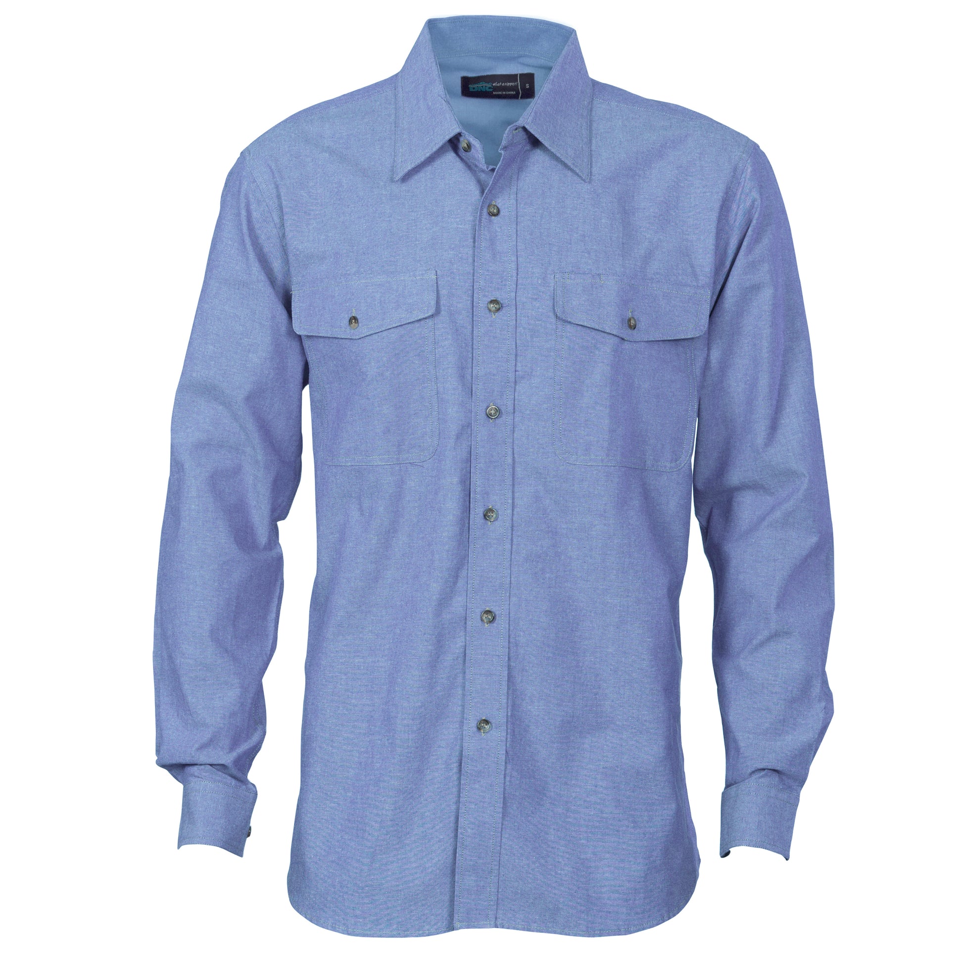 DNC Flap Pocket Chambray Long Sleeve Shirt - 4104 - DNC Workwear Shop