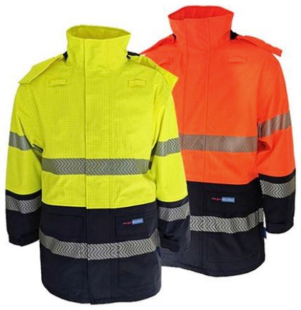 DNC Taped HiVis Flame Retardant & Arc Rated Rain Jacket - 3467 - DNC Workwear Shop