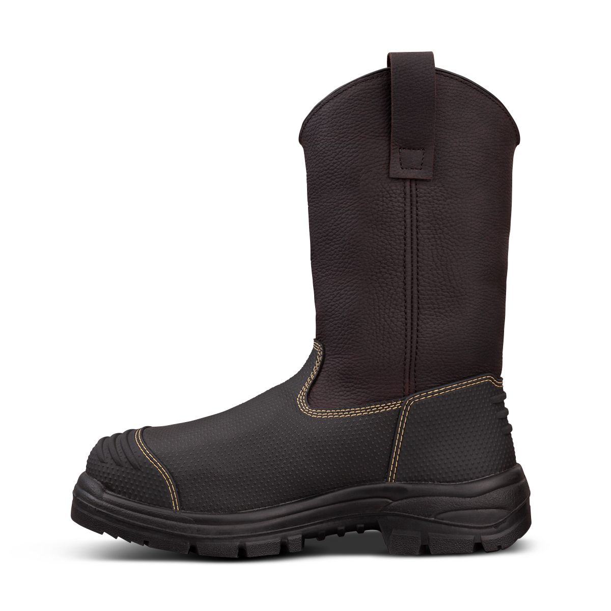 Oliver 240mm Brown Pull on Riggers Boot - 100% Waterproof - 65-493-Queensland Workwear Supplies
