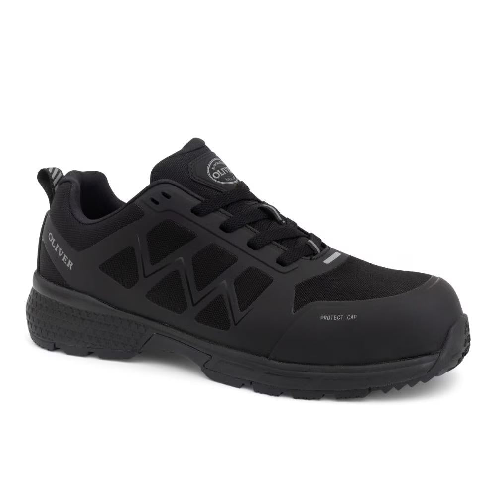 Oliver Black Lace Up Jogger Shoe - 40815-Queensland Workwear Supplies