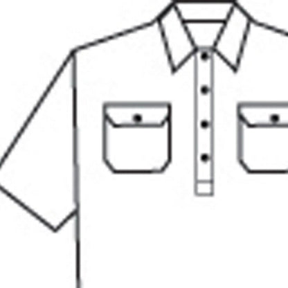 DNC Cotton Drill Closed Front Short Sleeve Work Shirt - 3203 - DNC Workwear Shop