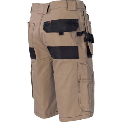 DNC Duratex Cotton Duck Weave Tradies Cargo Shorts With Twin Holster Tool Pockets - 3336 - DNC Workwear Shop