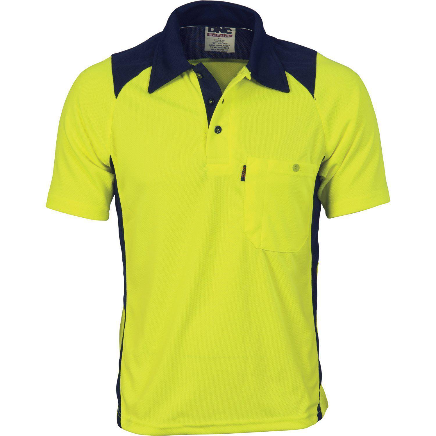 DNC HiVis 2-Tone Action Short Sleeve Polo - 3893 - DNC Workwear Shop