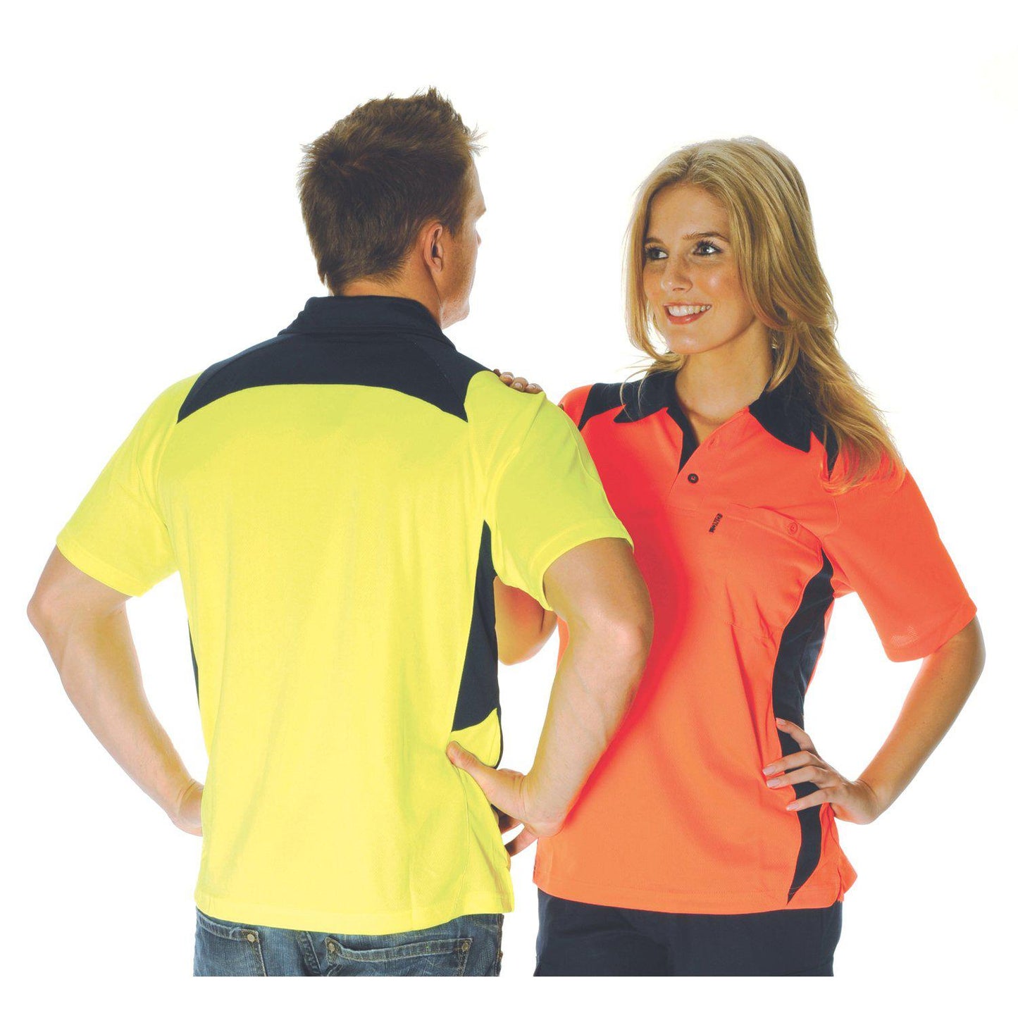 DNC HiVis 2-Tone Action Short Sleeve Polo - 3893 - DNC Workwear Shop