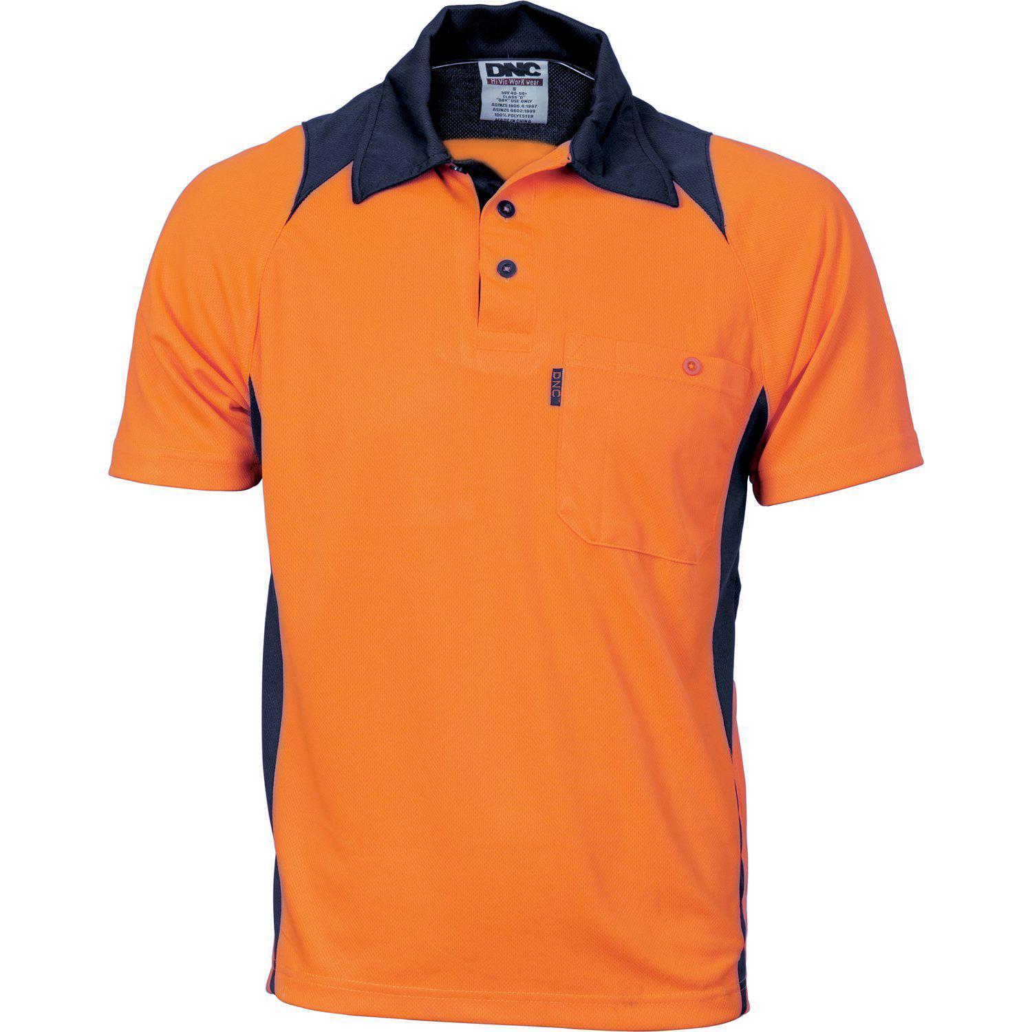 DNC HiVis 2-Tone Action Short Sleeve Polo - 3893 - DNC Workwear Shop