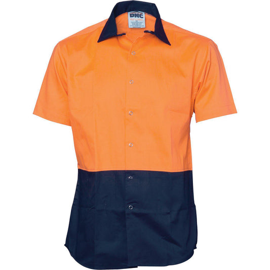 DNC HiVis 2-Tone Cool-Breeze Food Industry Short Sleeve Cotton Shirt - 3941 - DNC Workwear Shop