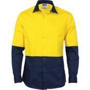 DNC HiVis 2-Tone Cool-Breeze Long Sleeve Food Industry Shirt - 3942 - DNC Workwear Shop