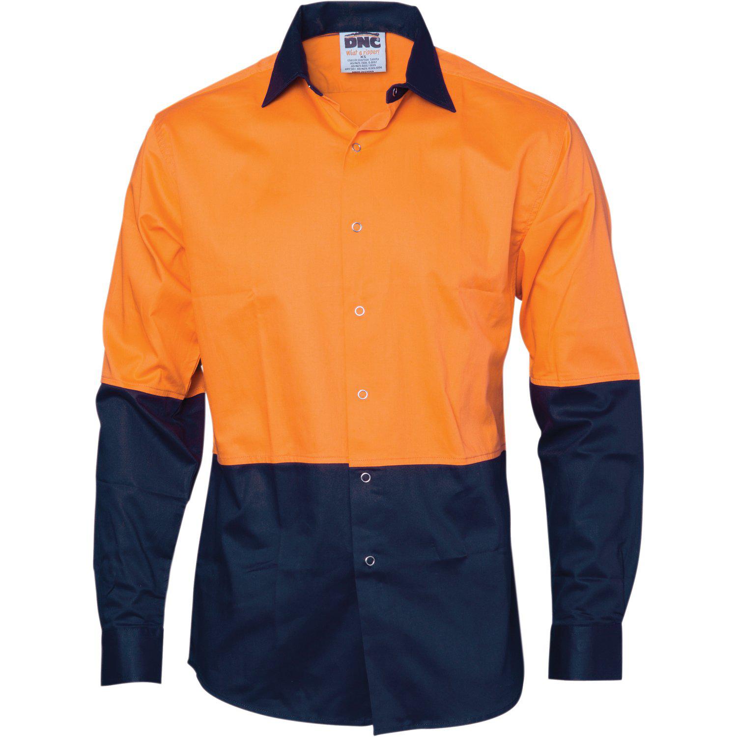 DNC HiVis 2-Tone Cool-Breeze Long Sleeve Food Industry Shirt - 3942 - DNC Workwear Shop