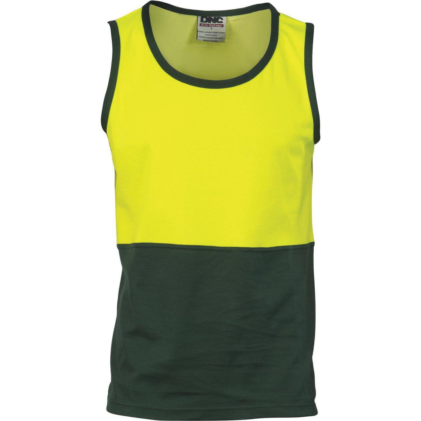 DNC HiVis 2-Tone Cotton Back Singlet - 3841 - DNC Workwear Shop