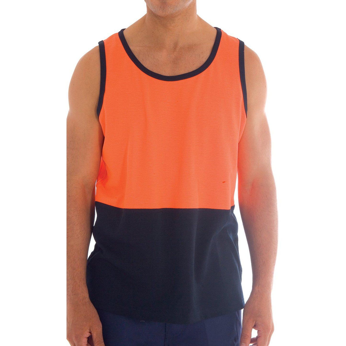 DNC HiVis 2-Tone Cotton Back Singlet - 3841 - DNC Workwear Shop