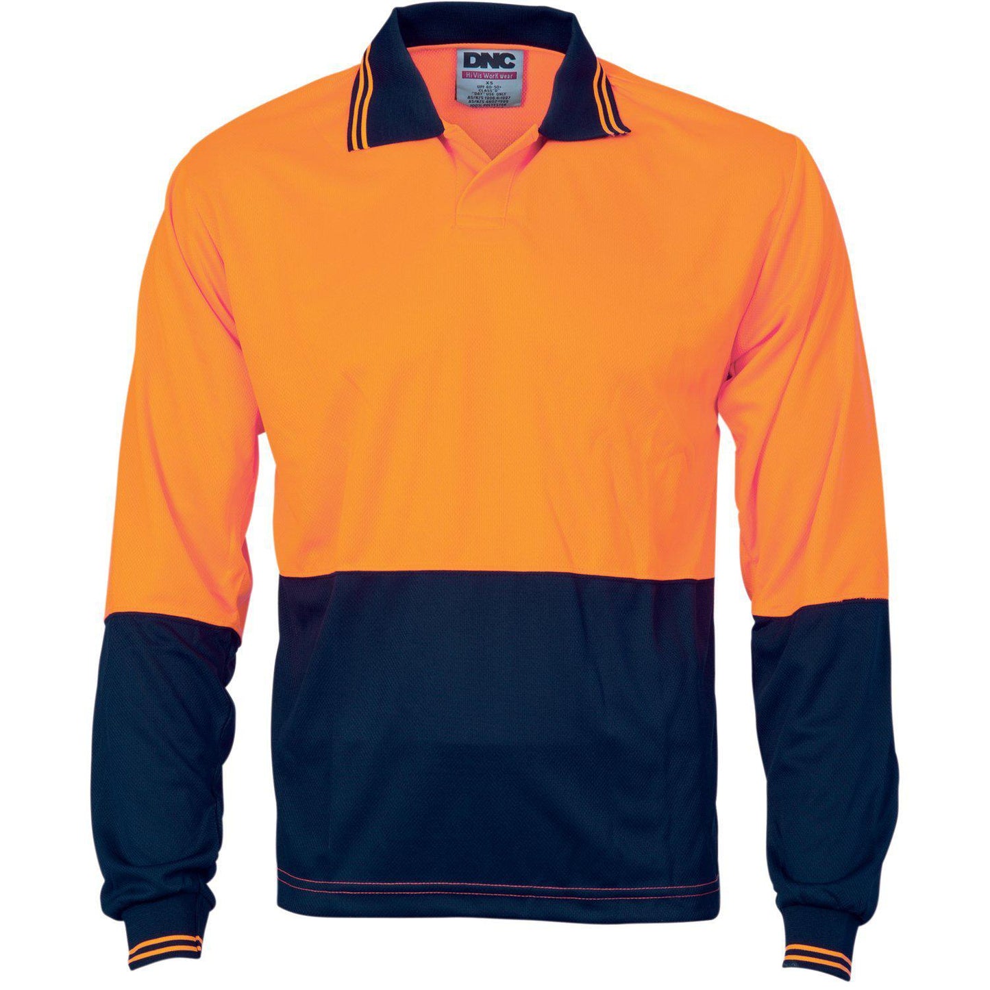 DNC HiVis 2-Tone Food Industry Long Sleeve Polo - 3904 - DNC Workwear Shop