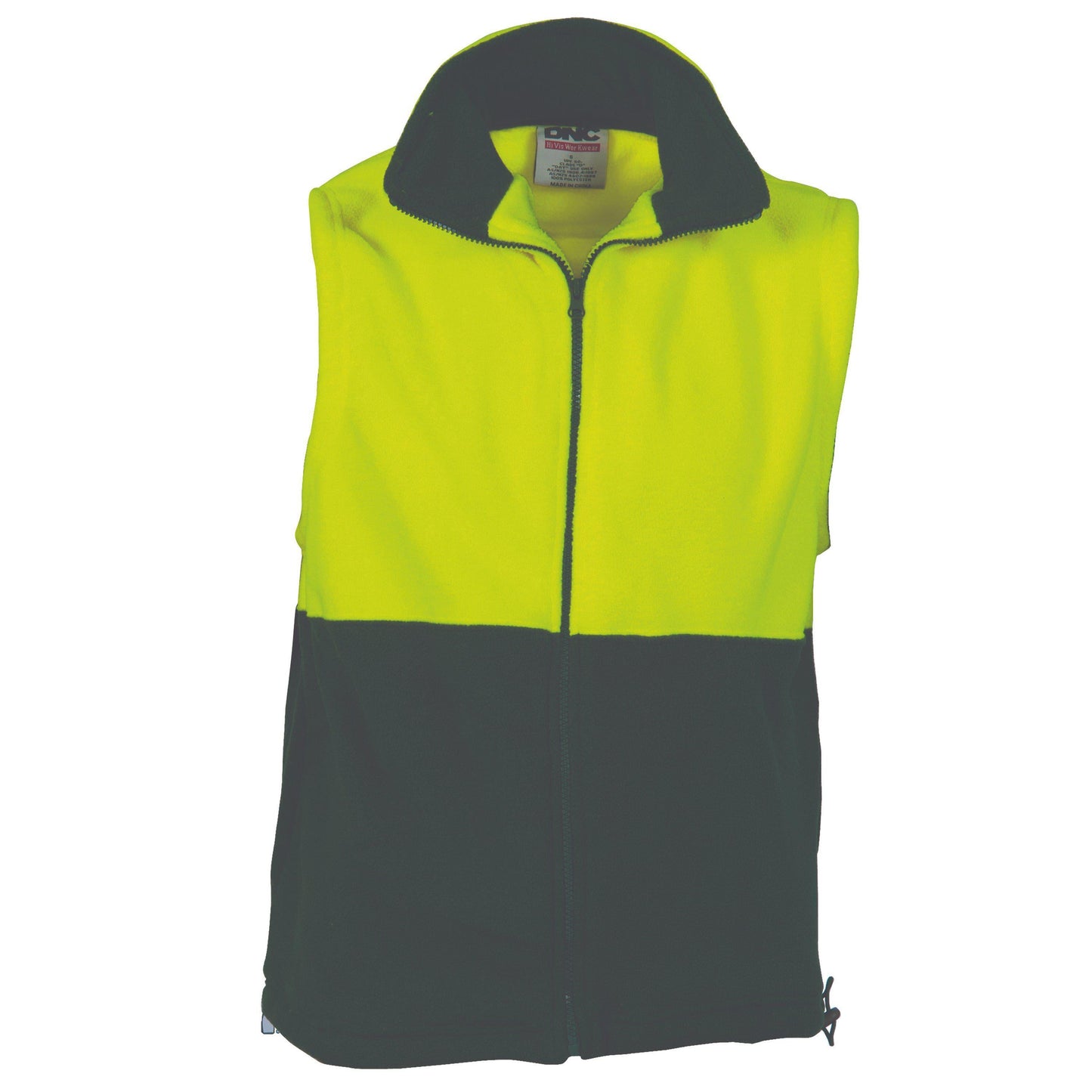 DNC HiVis 2-Tone Full Zip Polar Fleece Vest - 3828 - DNC Workwear Shop