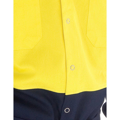 DNC HiVis 2-Tone Press Stud Long Sleeve Shirt - 3838 - DNC Workwear Shop