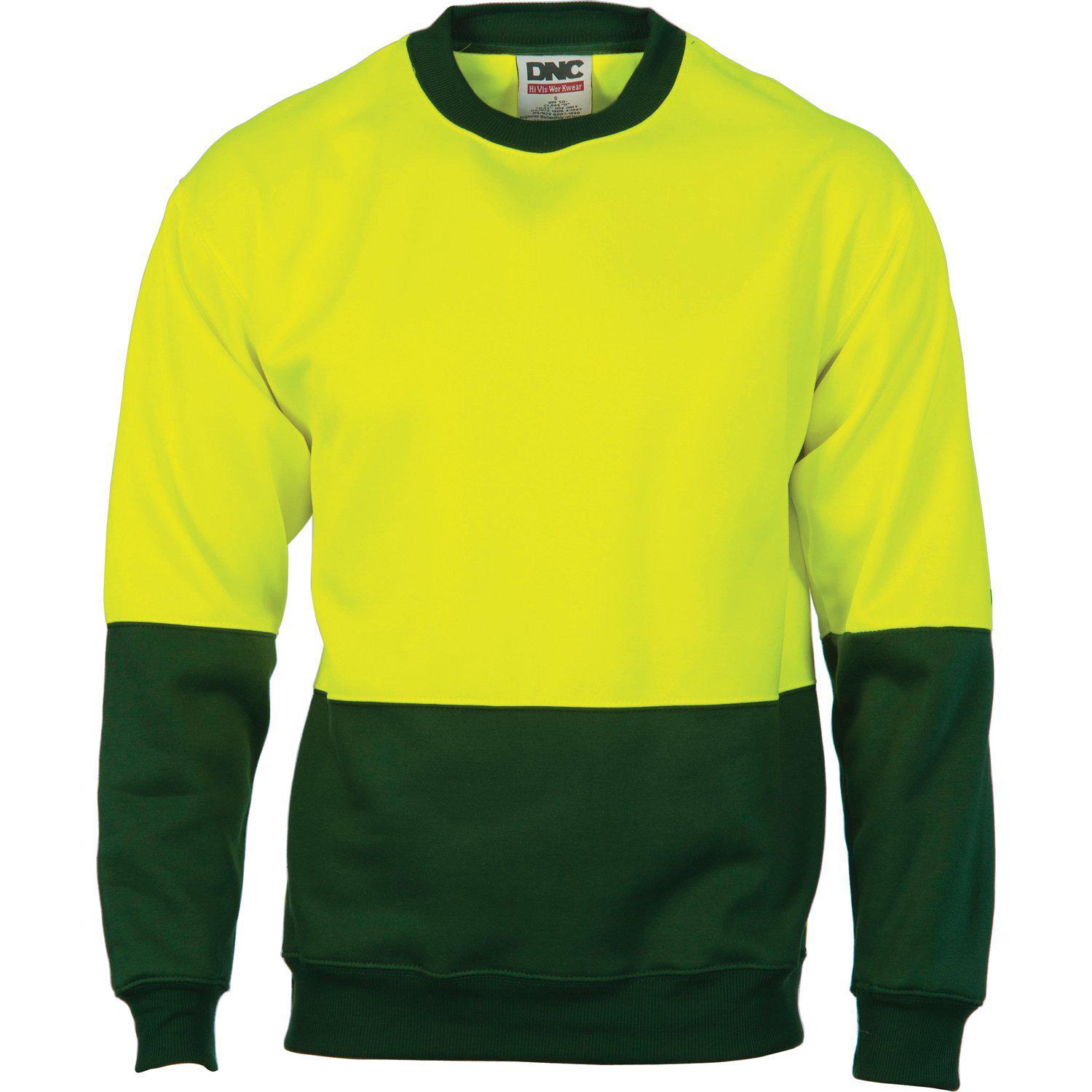 DNC HiVis 2-Tone Sweat Shirt Crew-Neck - 3821 - DNC Workwear Shop