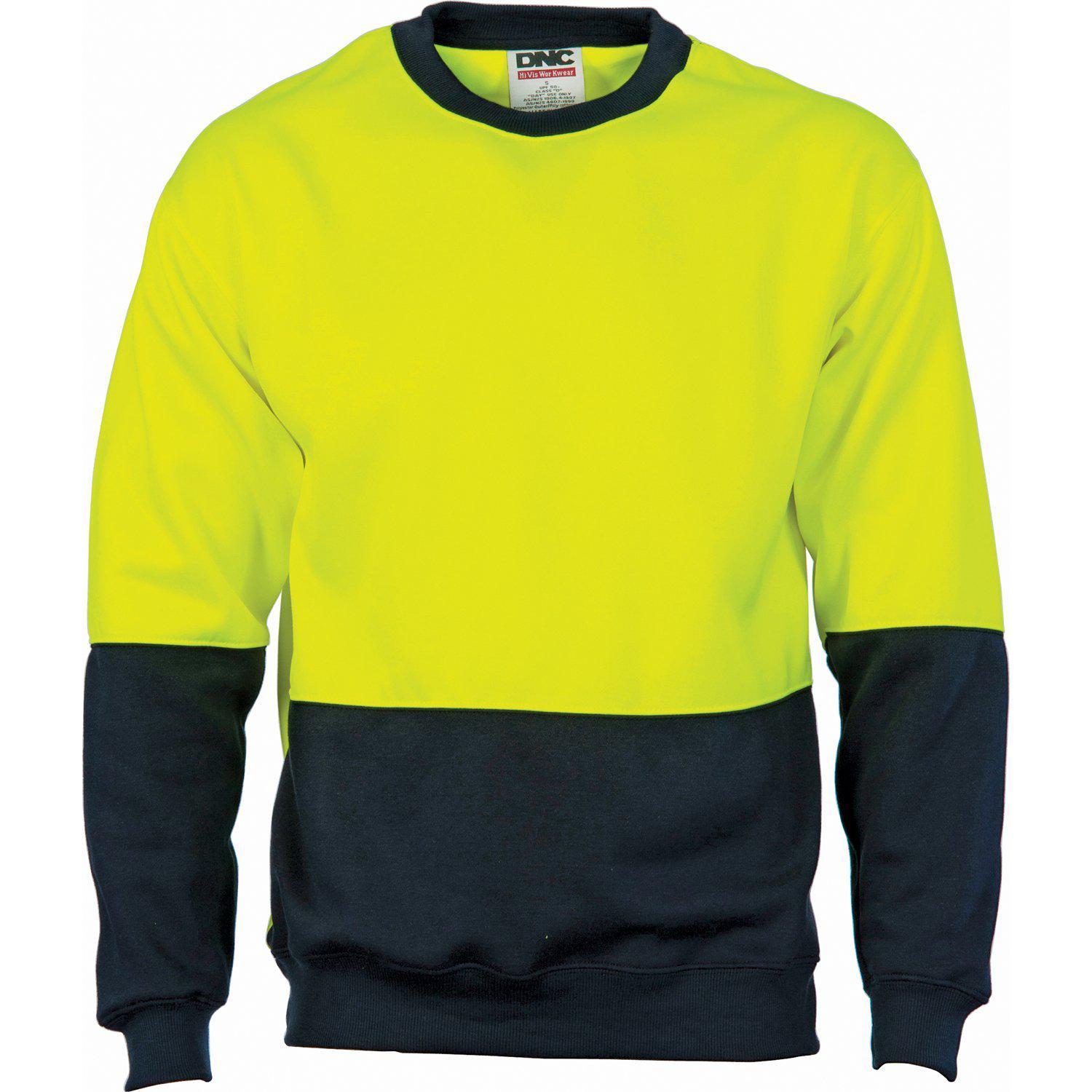 DNC HiVis 2-Tone Sweat Shirt Crew-Neck - 3821 - DNC Workwear Shop