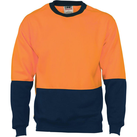 DNC HiVis 2-Tone Sweat Shirt Crew-Neck - 3821 - DNC Workwear Shop