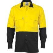 DNC HiVis 3-Way Cool-Breeze Long Sleeve Cotton Shirt - 3938 - DNC Workwear Shop