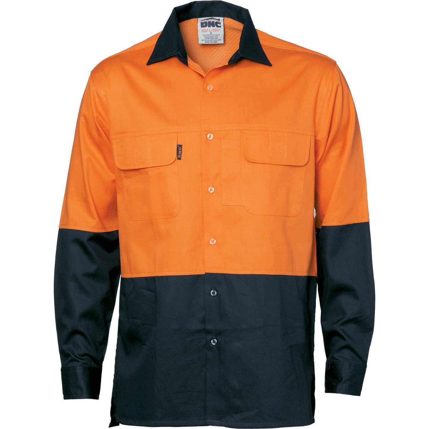 DNC HiVis 3-Way Cool-Breeze Long Sleeve Cotton Shirt - 3938 - DNC Workwear Shop