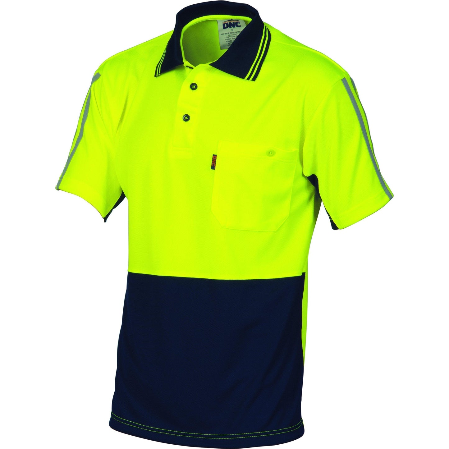 DNC HiVis Cool-Breeze Stripe Short Sleeve Polo - 3755 - DNC Workwear Shop