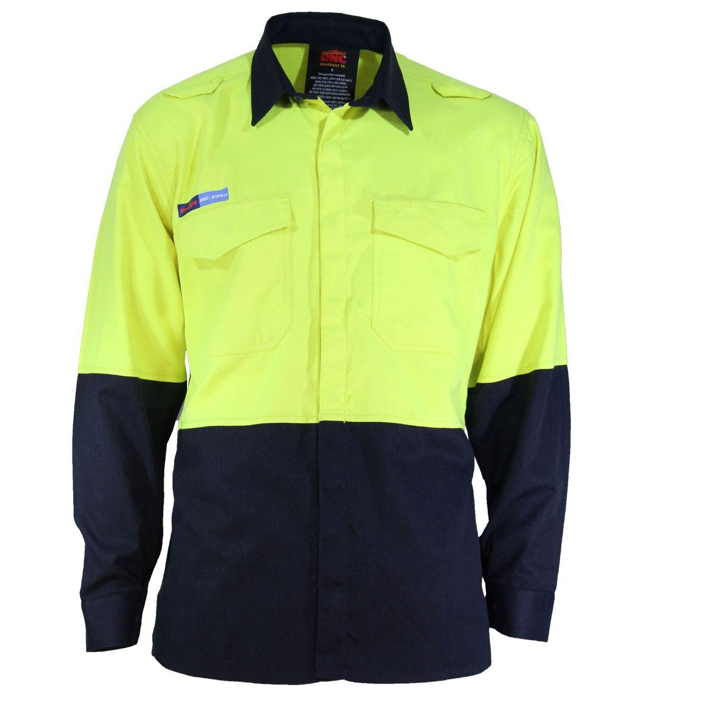 DNC HiVis Flame Retardant & Arc HRC1 2-Tone Lightweight Long Sleeve Shirt - 3441 - DNC Workwear Shop