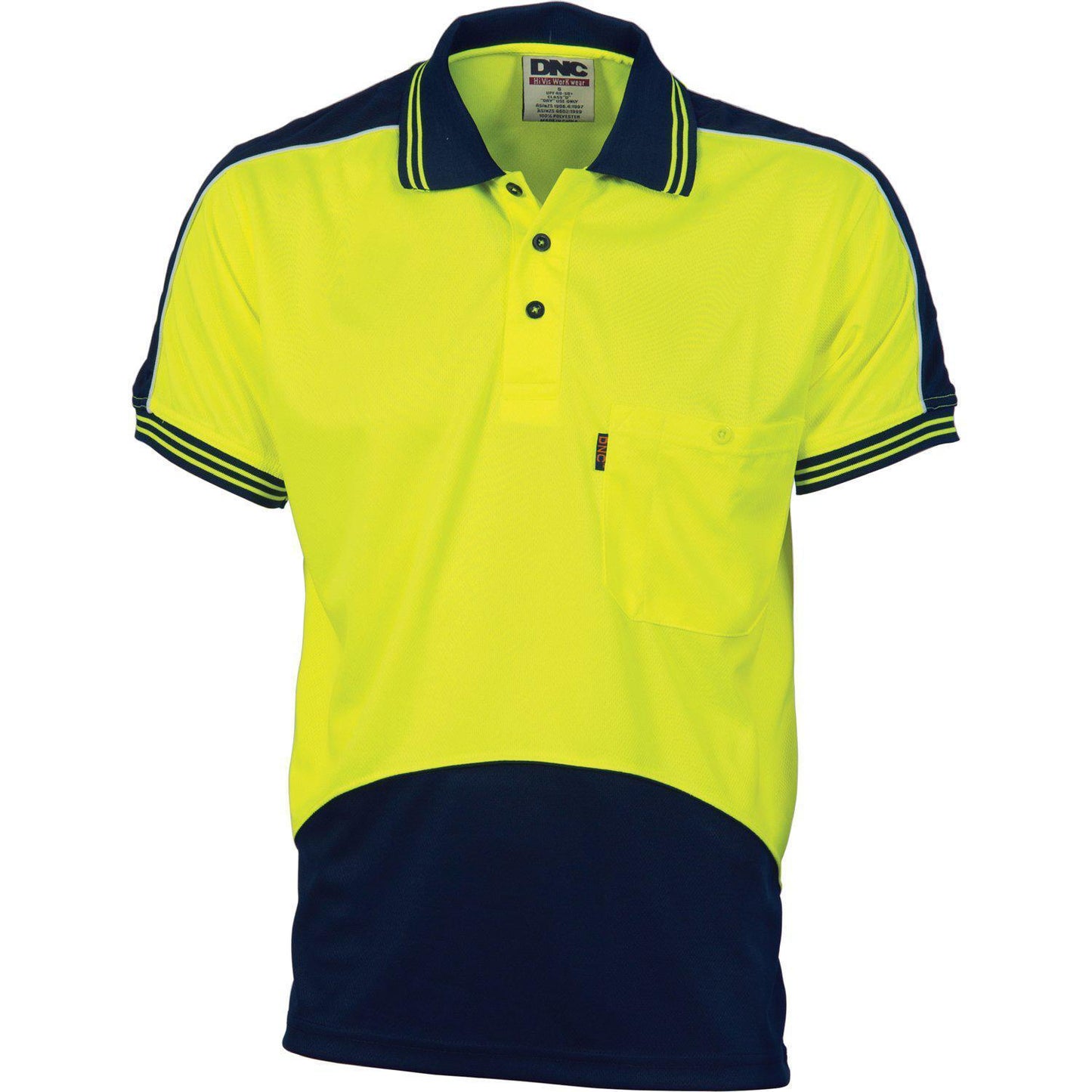 DNC HiVis Micromesh Panel Short Sleeve Polo - 3891 - DNC Workwear Shop