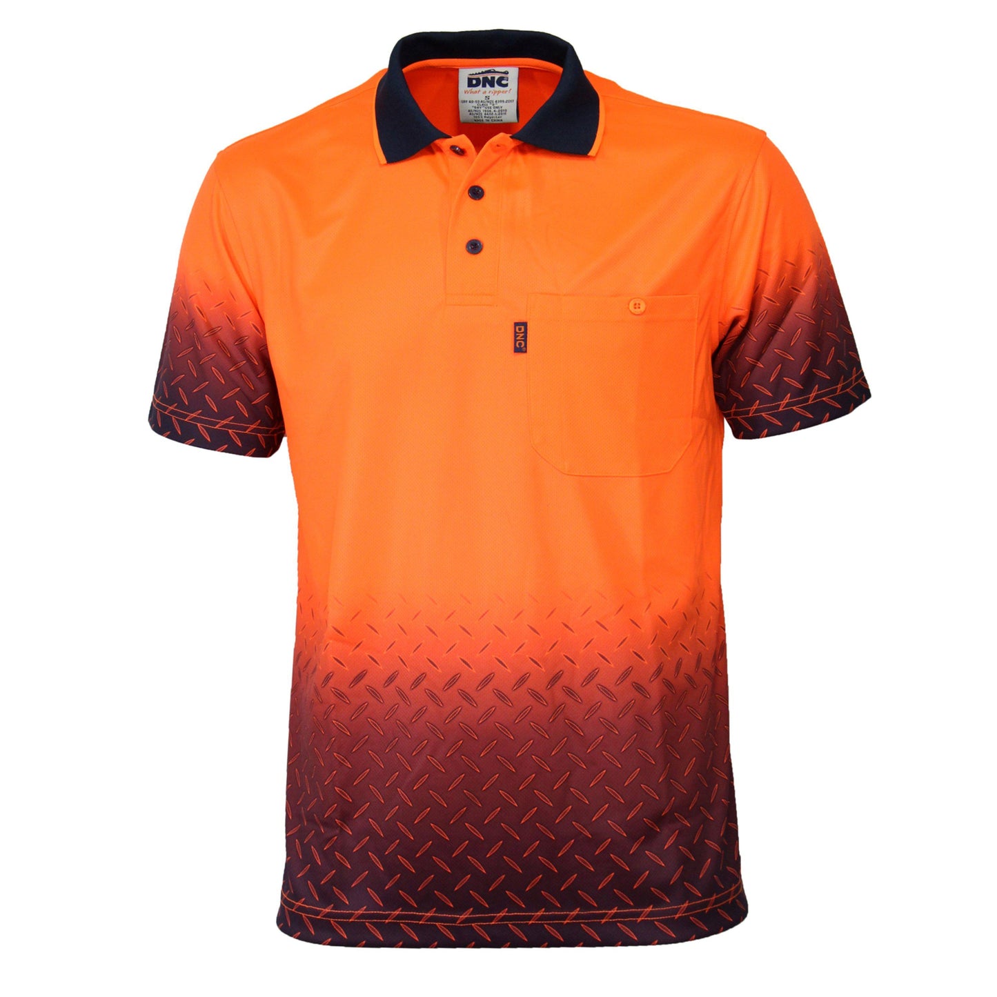 DNC HiVis Sublimated Diamond Plate Polo - 3552 - DNC Workwear Shop