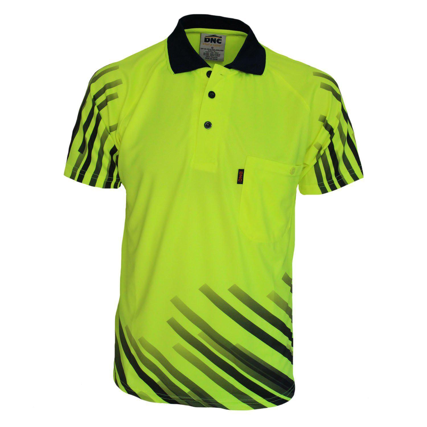 DNC HiVis Sublimated Full Stripe Polo - 3566 - DNC Workwear Shop