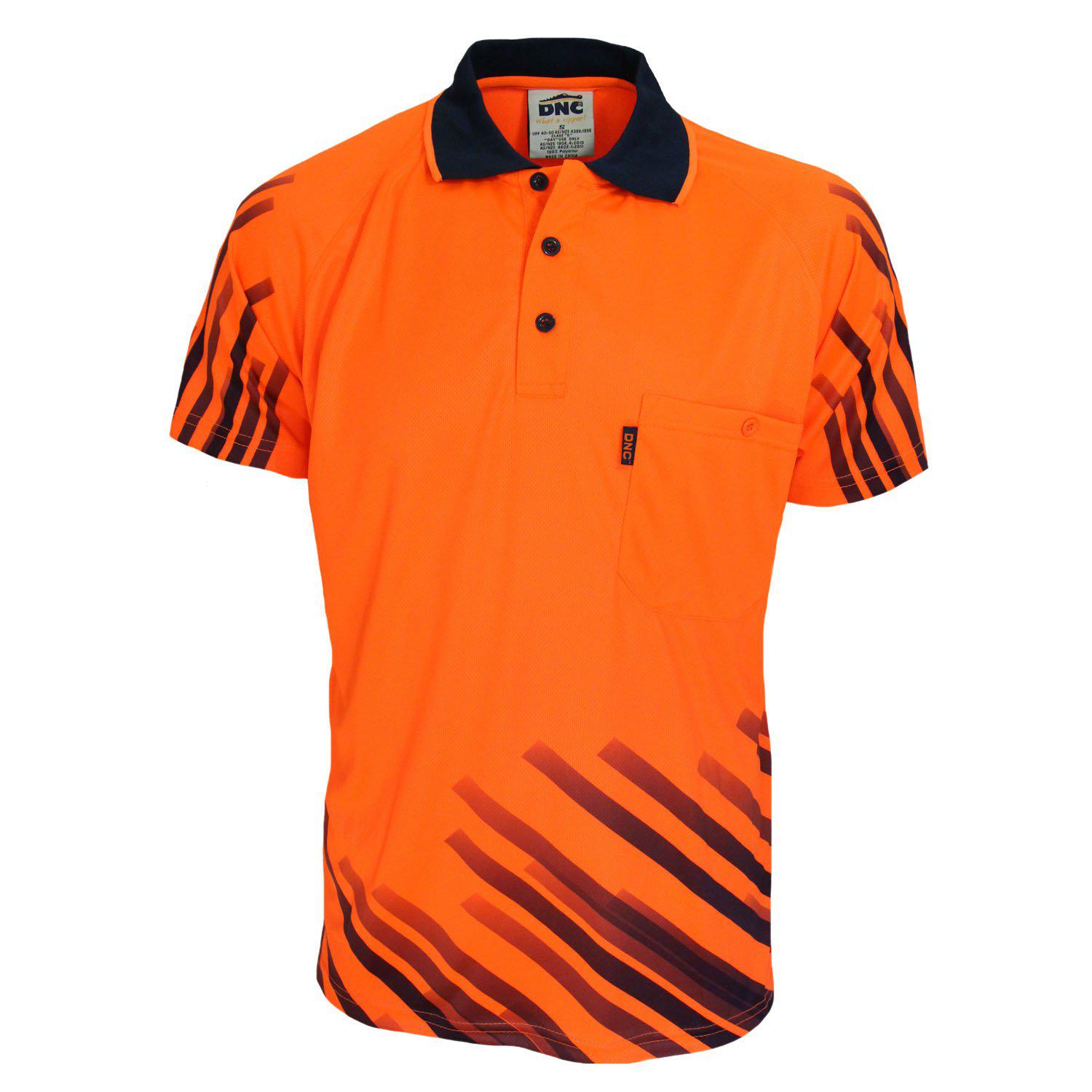 DNC HiVis Sublimated Full Stripe Polo - 3566 - DNC Workwear Shop