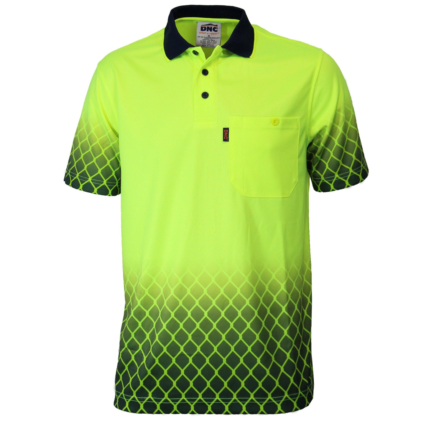 DNC HiVis Sublimated Metal Mesh Polo - 3551 - DNC Workwear Shop