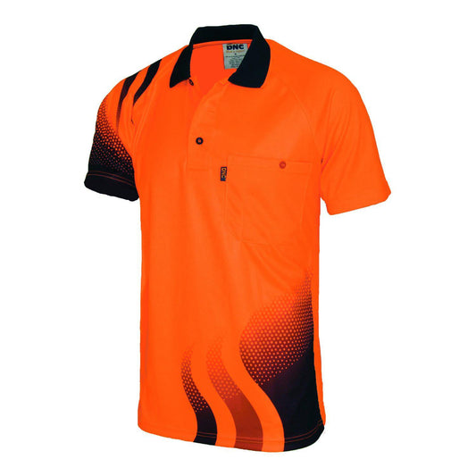 DNC HiVis Sublimated Wave Polo - 3563 - DNC Workwear Shop