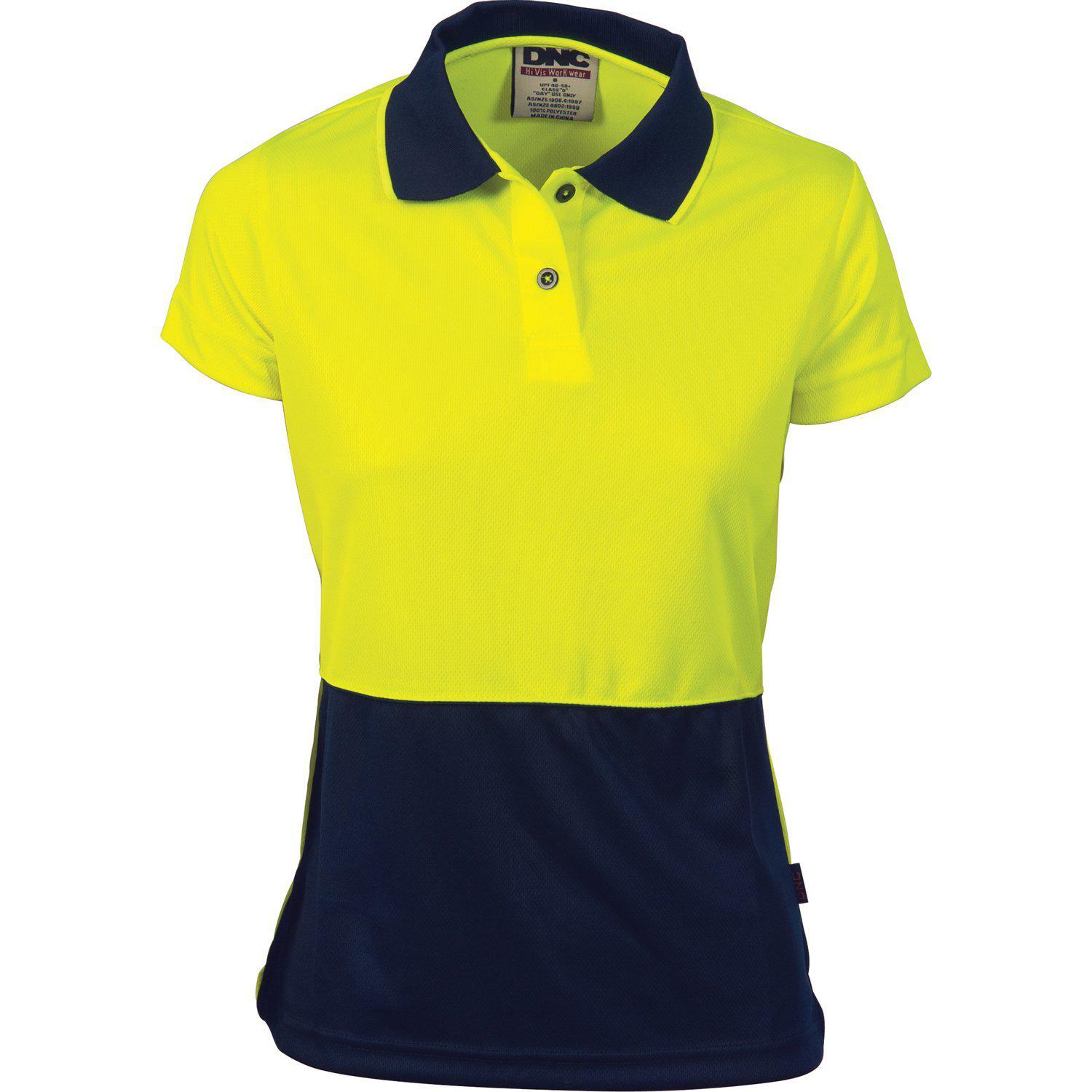 DNC Ladies HiVis 2-Tone Short Sleeve Polo - 3897 - DNC Workwear Shop