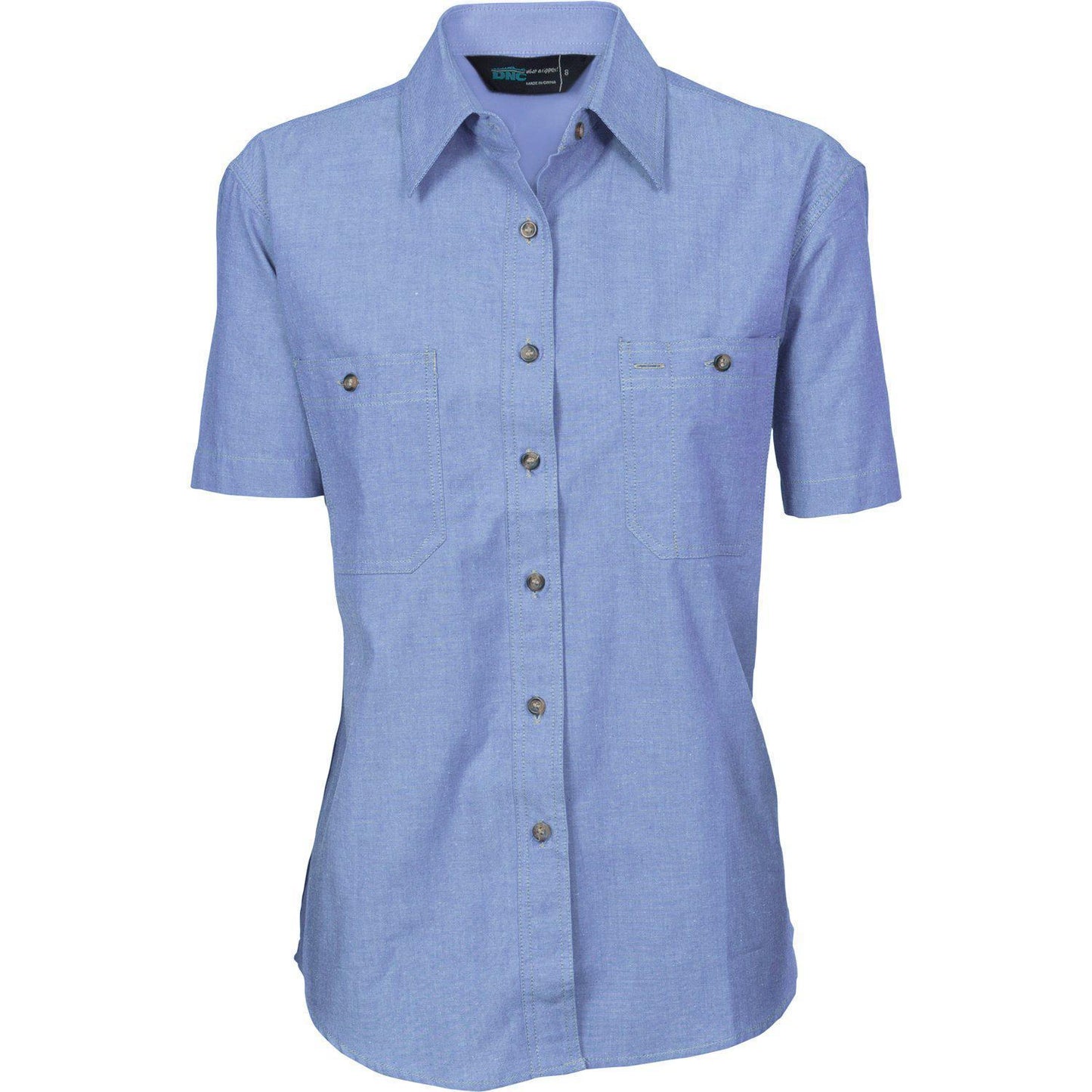 DNC Ladies Short Sleeve Cotton Chambray Shirt - 4105 - DNC Workwear Shop