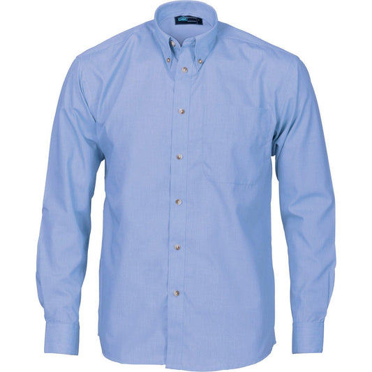 DNC Long Sleeve Polyester Cotton Chambray Business Shirt - 4122 - DNC Workwear Shop